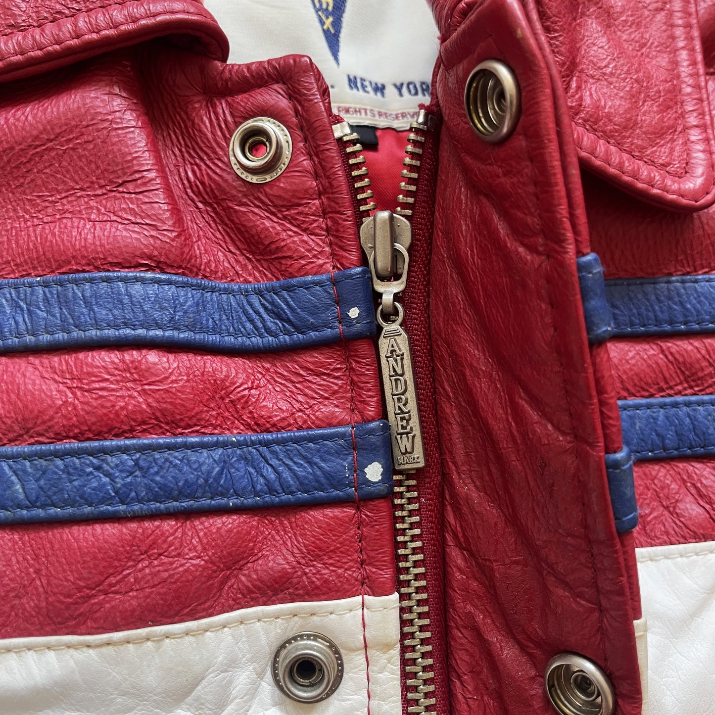 Avirex Lions Leather Varsity Jacket - L