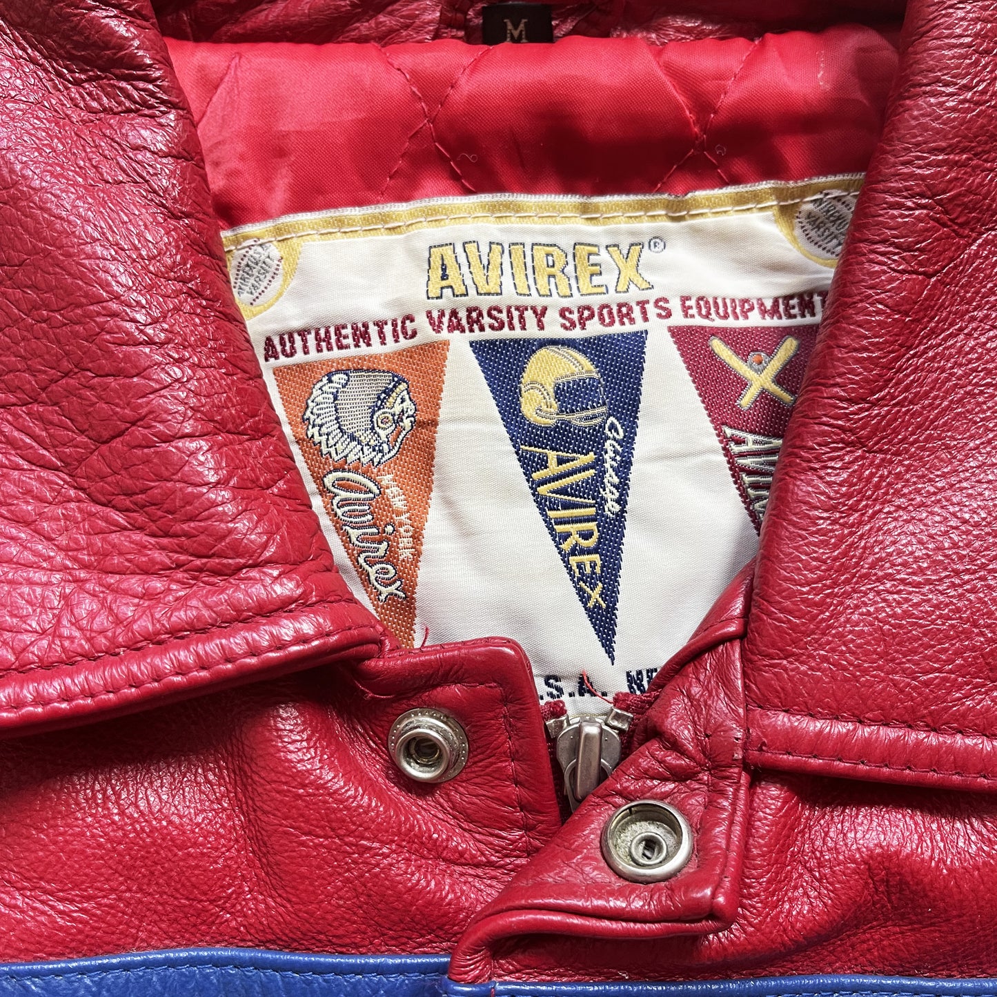 Avirex Lions Leather Varsity Jacket - M