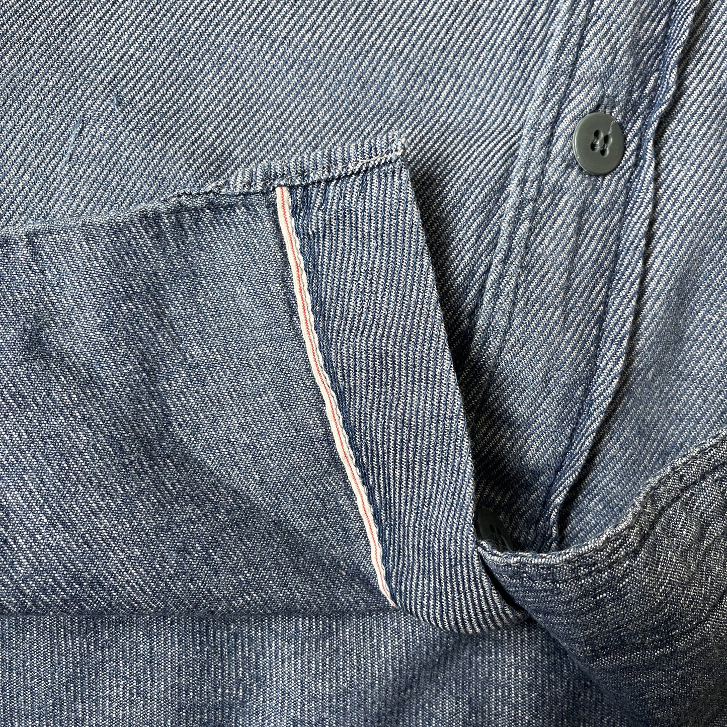 Evisu Script Denim Long Sleeve Shirt - L