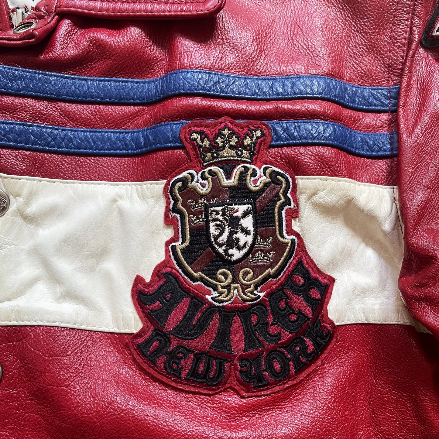 Avirex Lions Leather Varsity Jacket - M