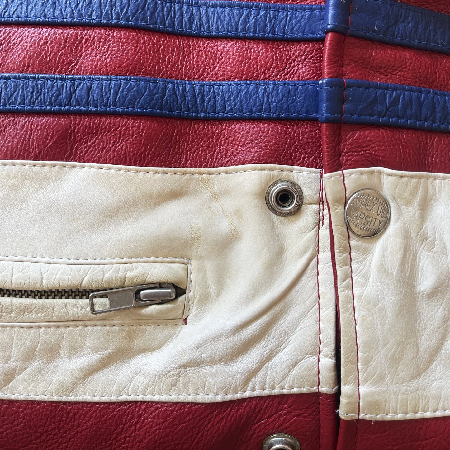 Avirex Lions Leather Varsity Jacket - M