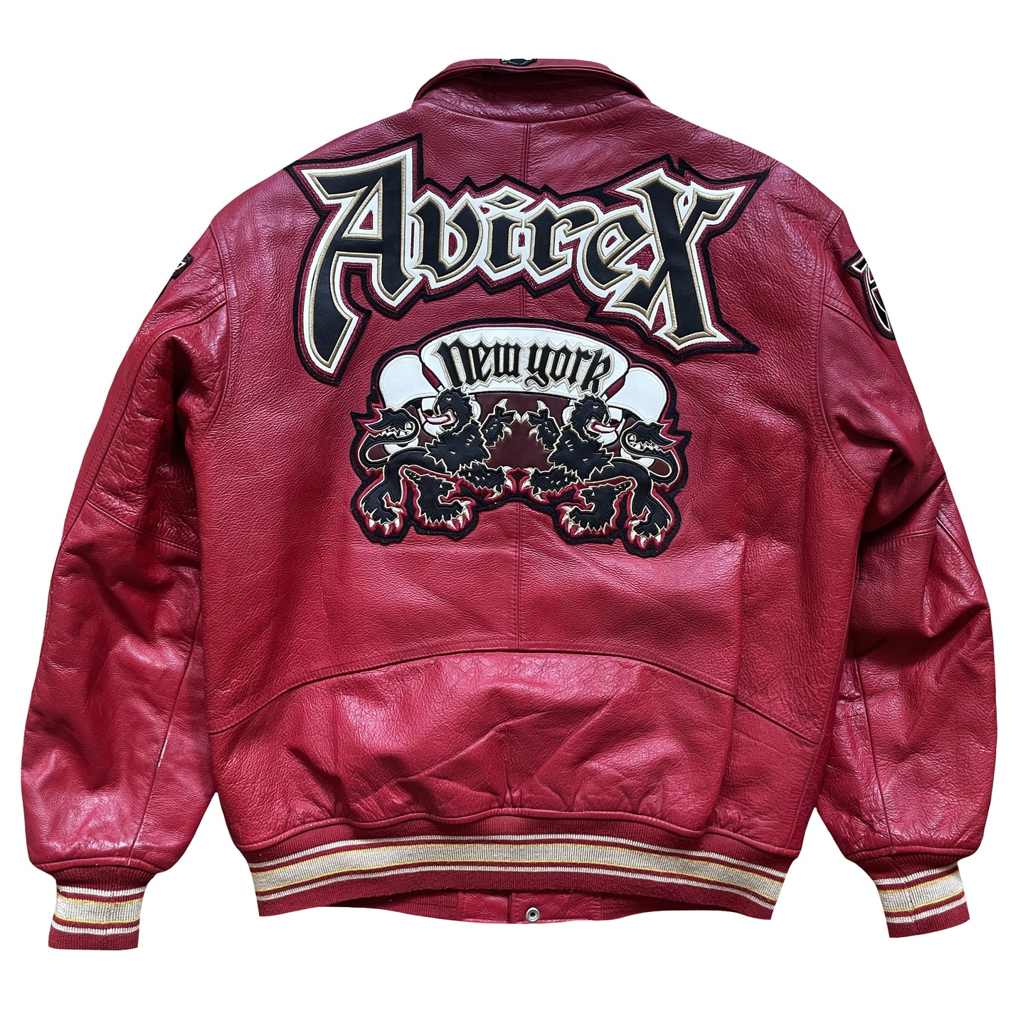 Avirex Lions Leather Varsity Jacket - M