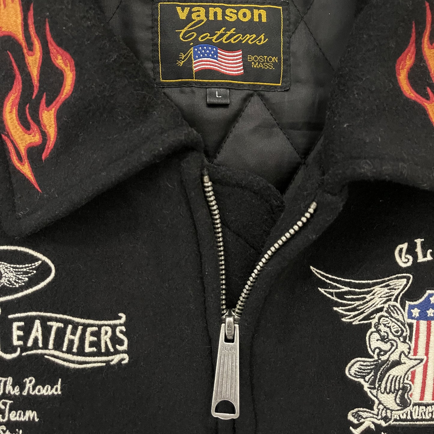 Vanson Leathers Wool Motorcycle Jacket - L