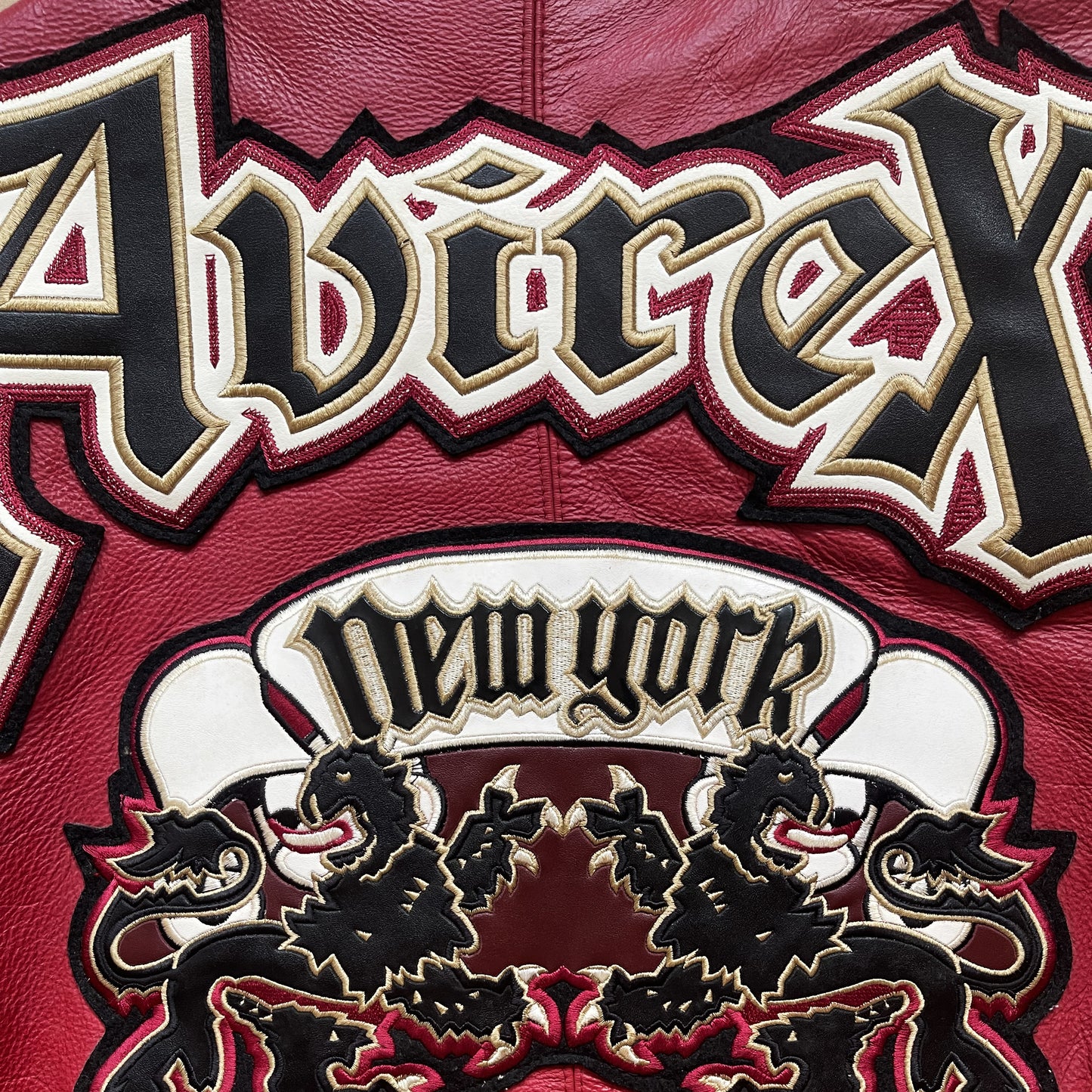 Avirex Lions Leather Varsity Jacket - M