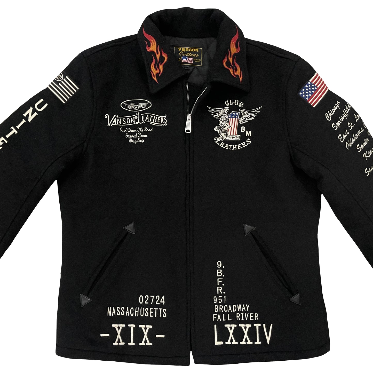 Vanson Leathers Wool Motorcycle Jacket - L