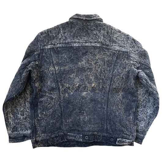 Boro Sashiko Distressed Denim Trucker Jacket - L