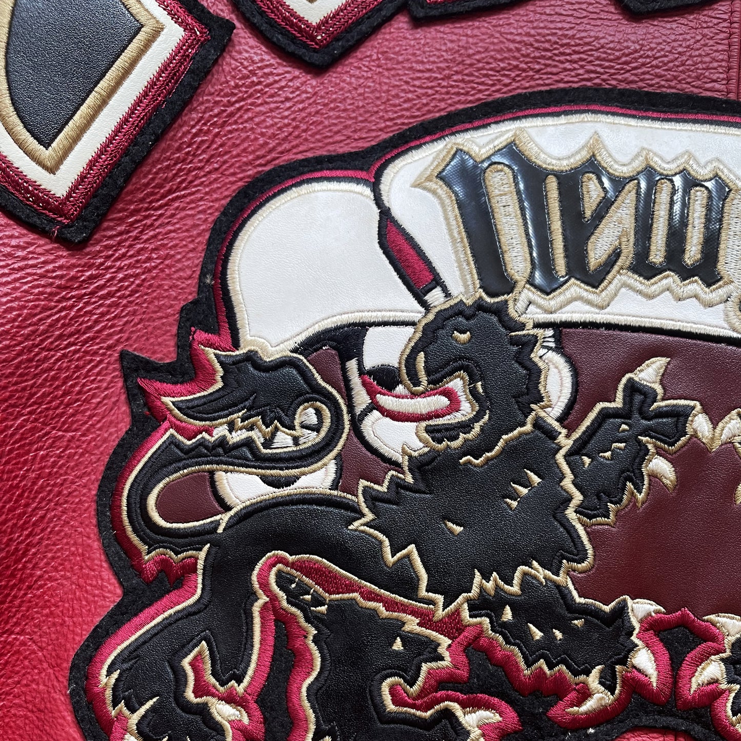 Avirex Lions Leather Varsity Jacket - M