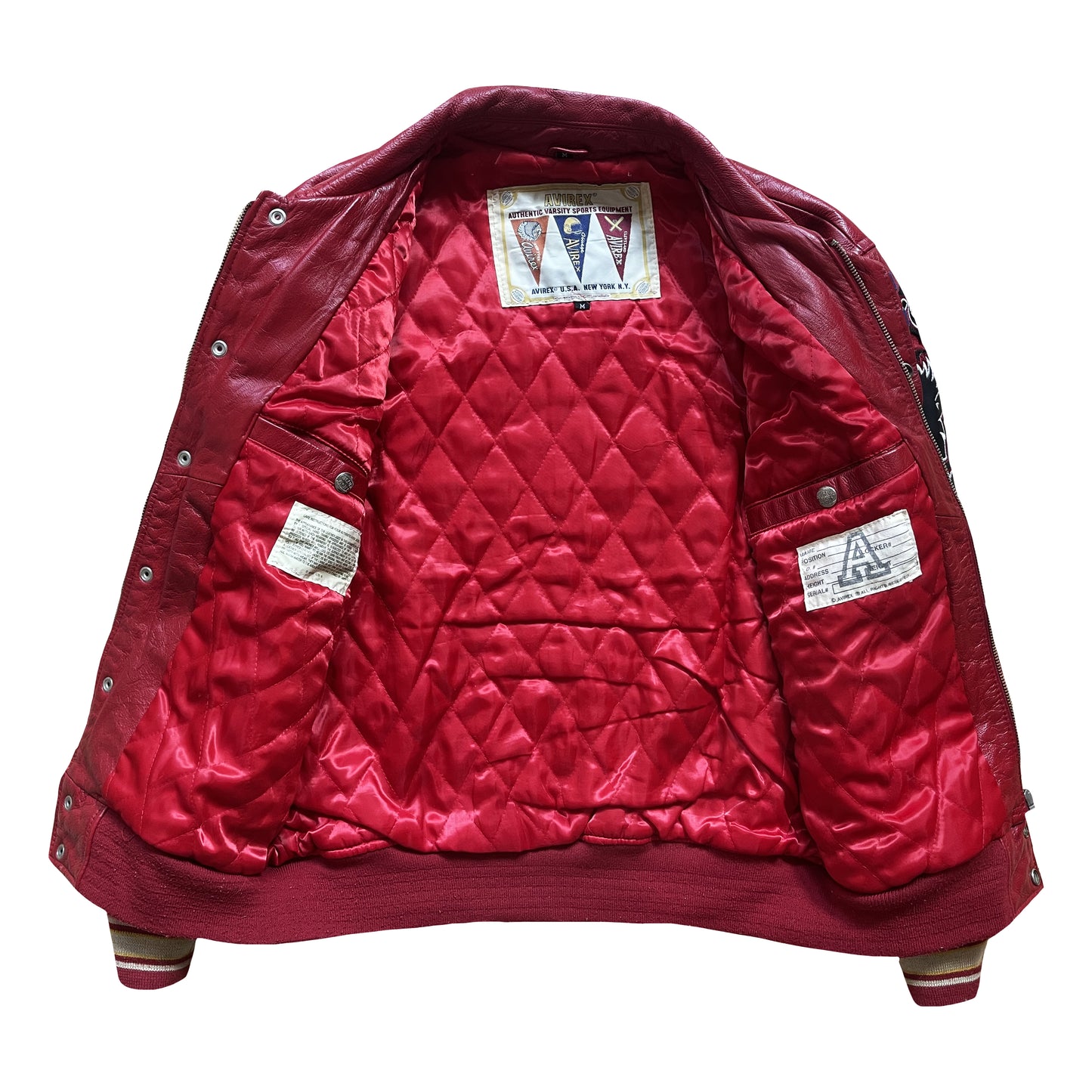 Avirex Lions Leather Varsity Jacket - M