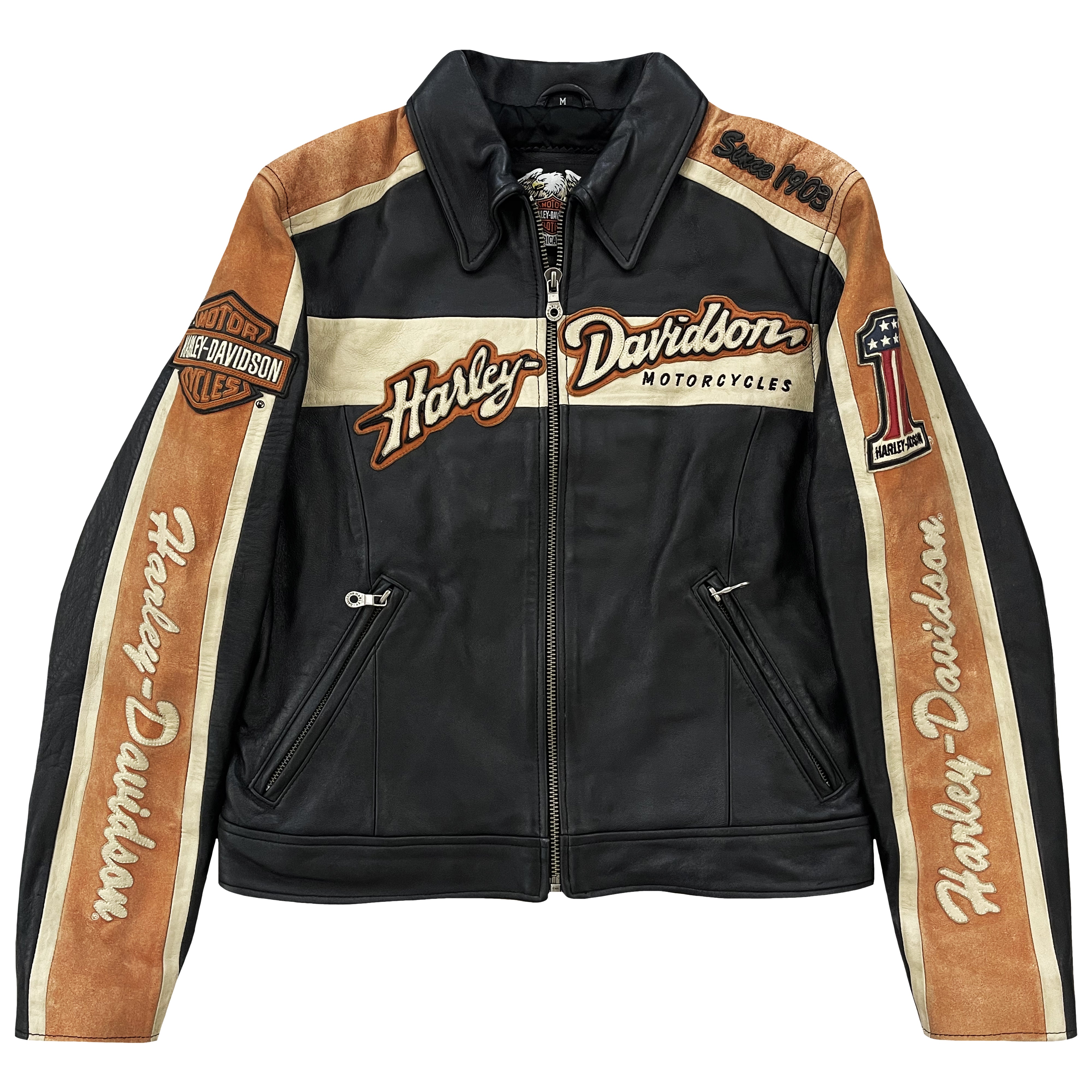 Harley Davidson Leather Biker Jacket - Main Image