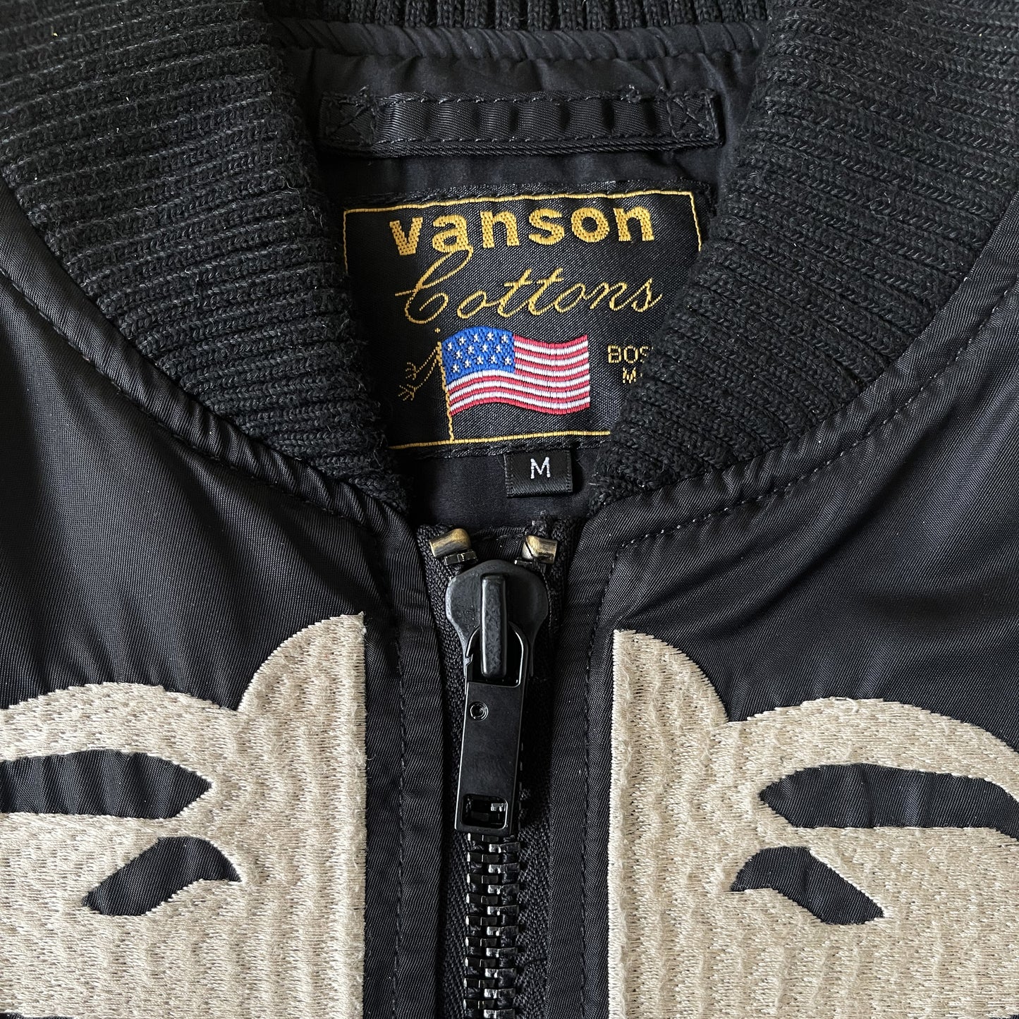Vanson Leathers Skeleton Bomber Jacket - M