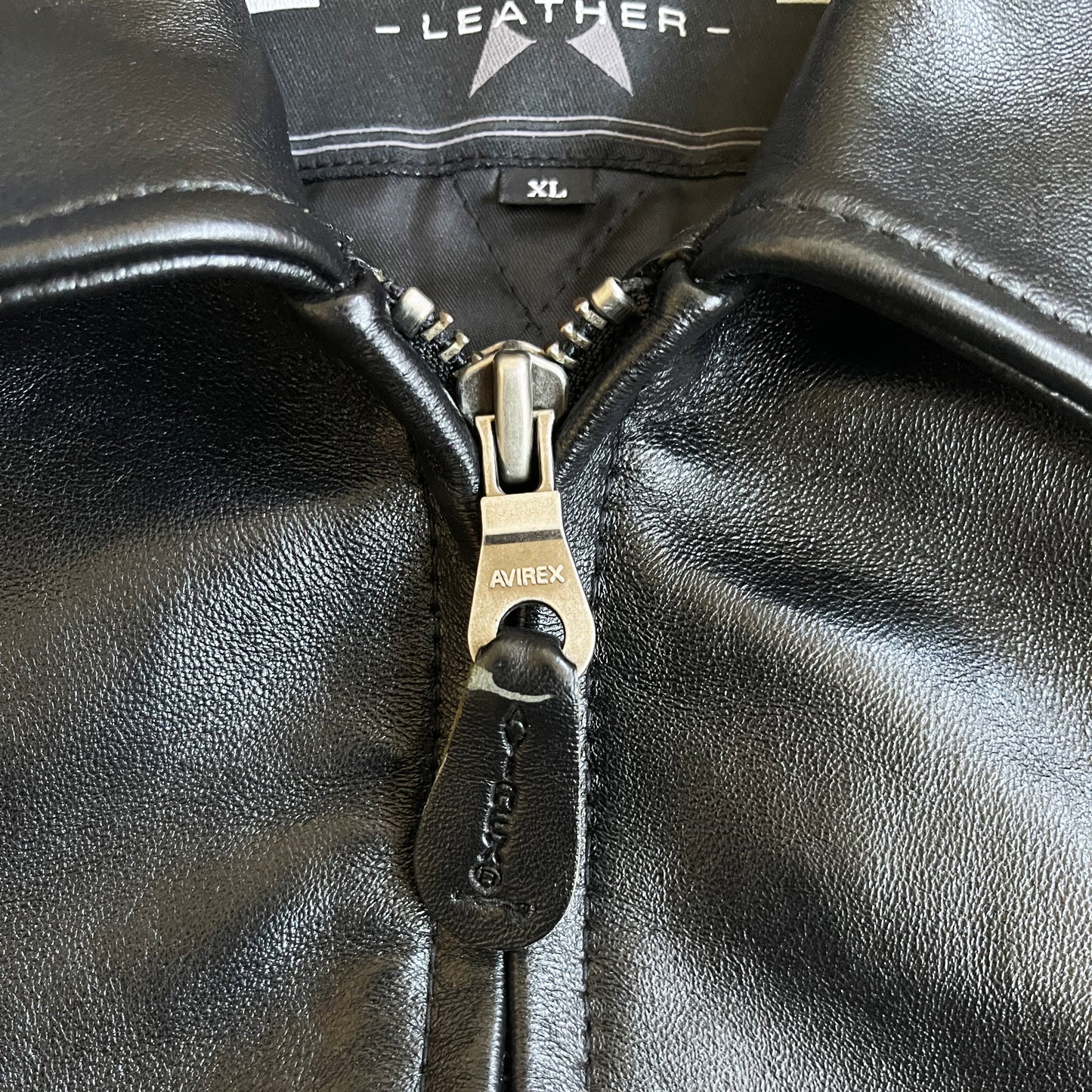 Avirex Hand Painted Dragon Leather Jacket - L