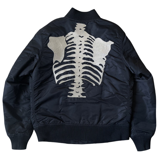 Vanson Leathers Skeleton Bomber Jacket - L