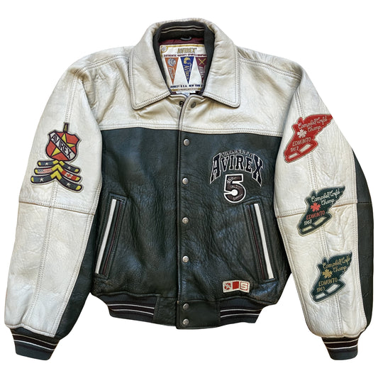 Avirex Wild Bears Leather Varsity Jacket - S