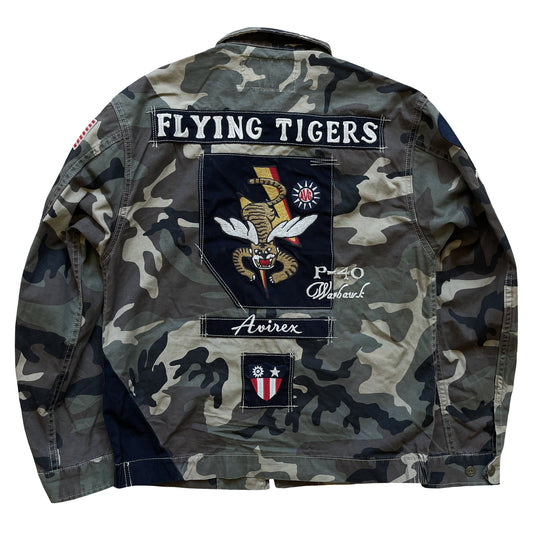 Avirex US 'Flying Tigers' Camo Military Jacket - S