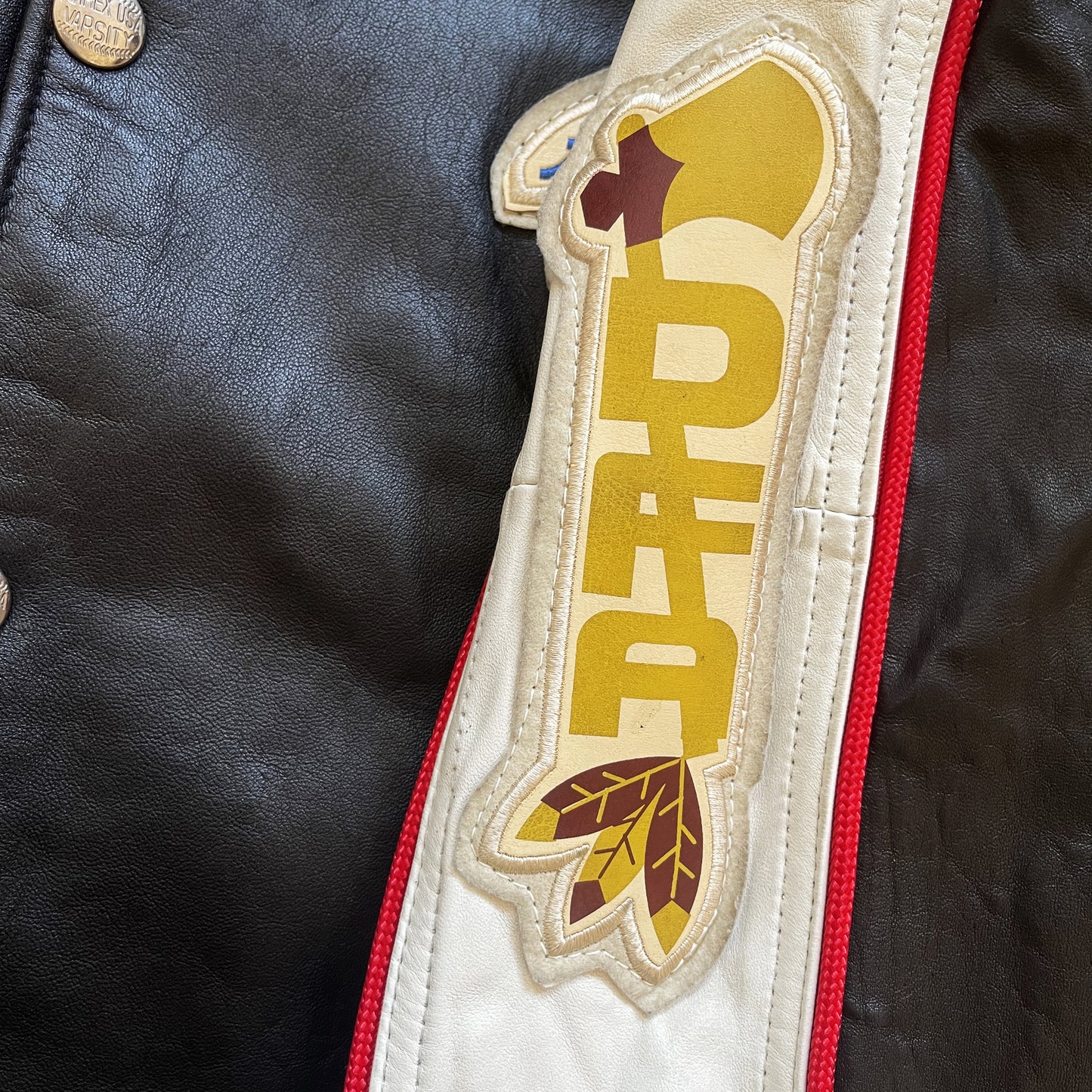 Avirex Sioux Football Team Leather Varsity Jacket - L