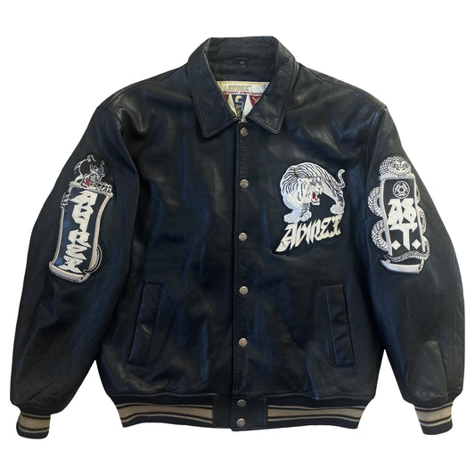 Avirex Speed Tigers Leather Varsity Jacket - XL