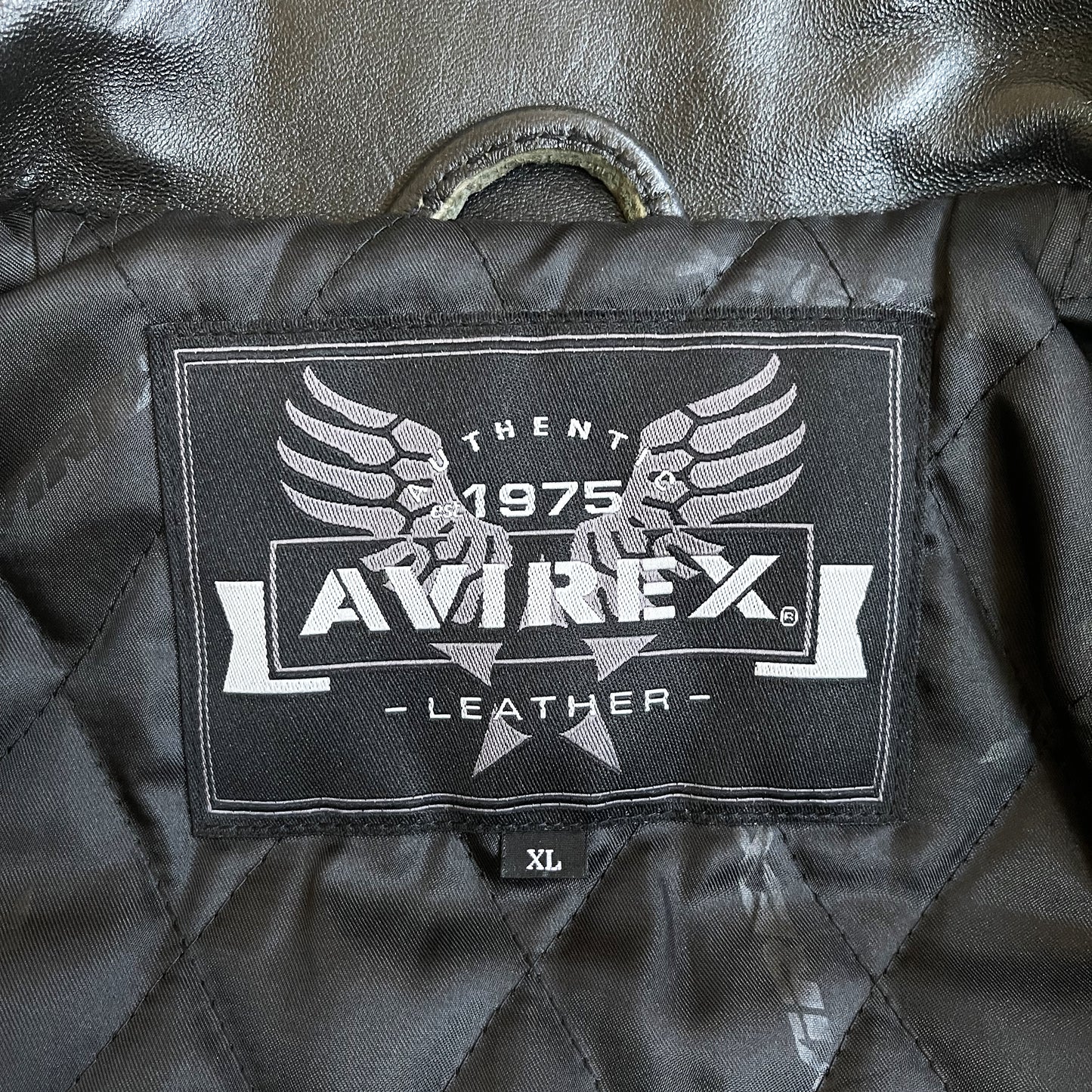 Avirex Hand Painted Dragon Leather Jacket - L