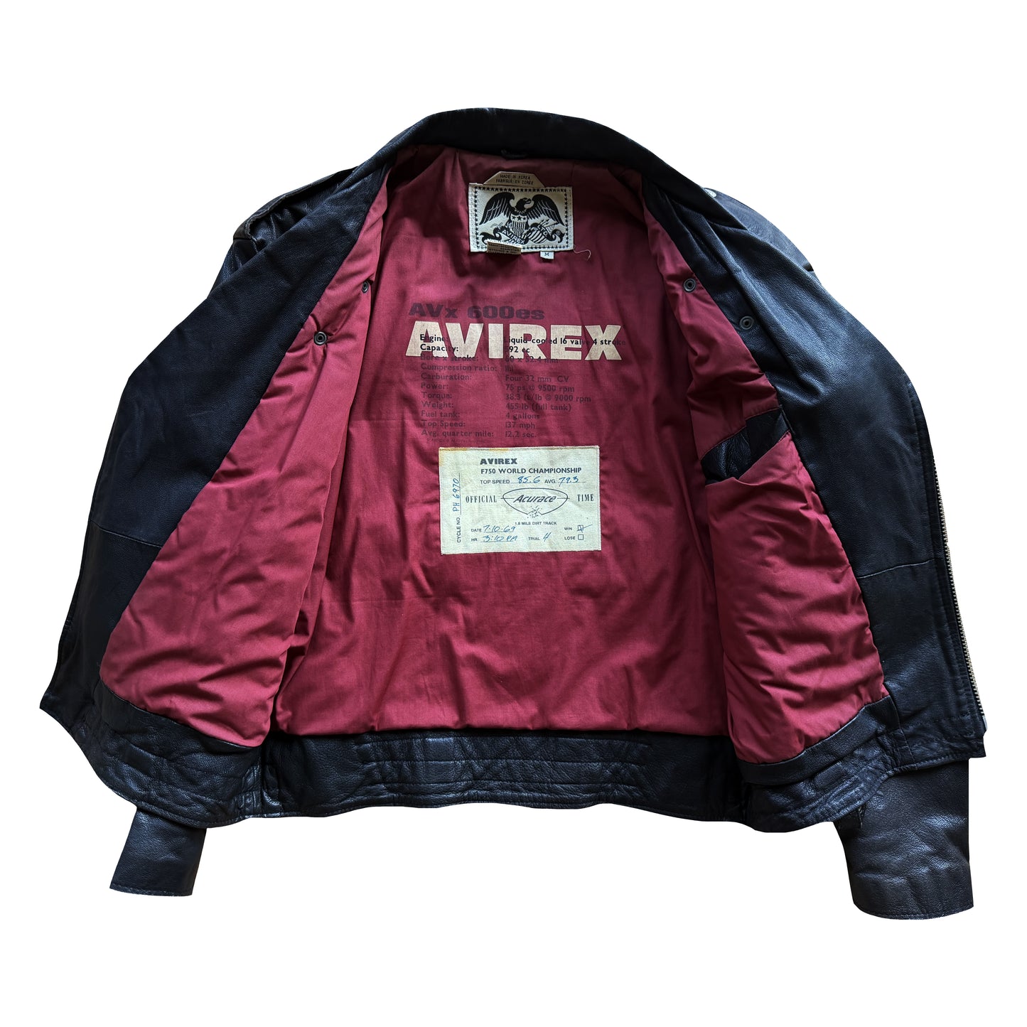 Avirex 'Daytona to LA' Leather Biker Jacket - M