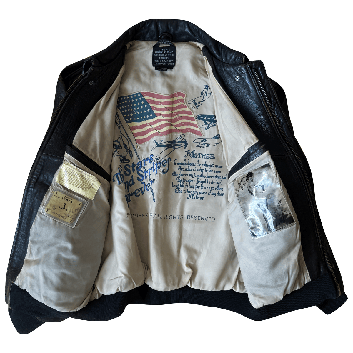 Avirex 1990 'Alpha Jet' A2 Leather Flight Jacket - L