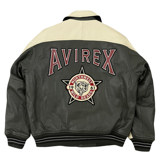 Avirex Wildbears Leather Varsity Jacket - XL