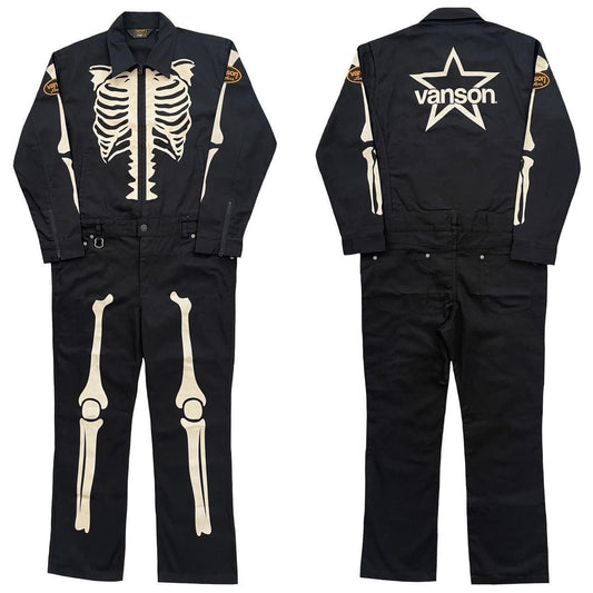 Vanson Leathers Skeleton Overalls - L