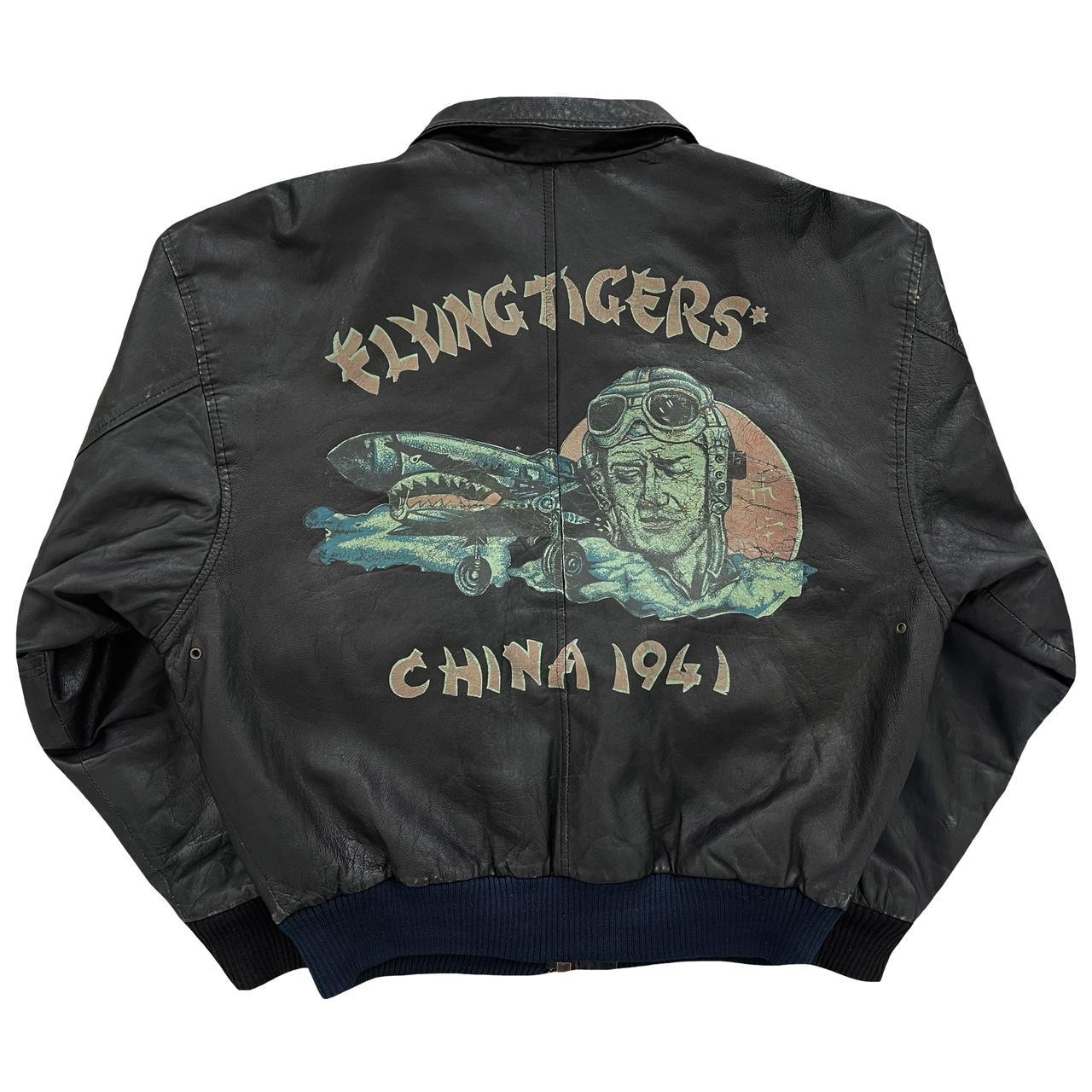 Avirex leather sales bomber jacket