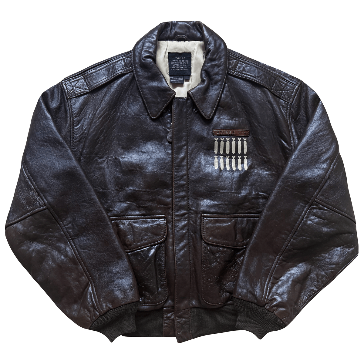 Avirex 'Wild Child' 1987 A2 Leather Flight Jacket - S / M