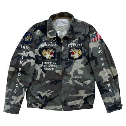 Avirex US 'Flying Tigers' Camo Military Jacket - S