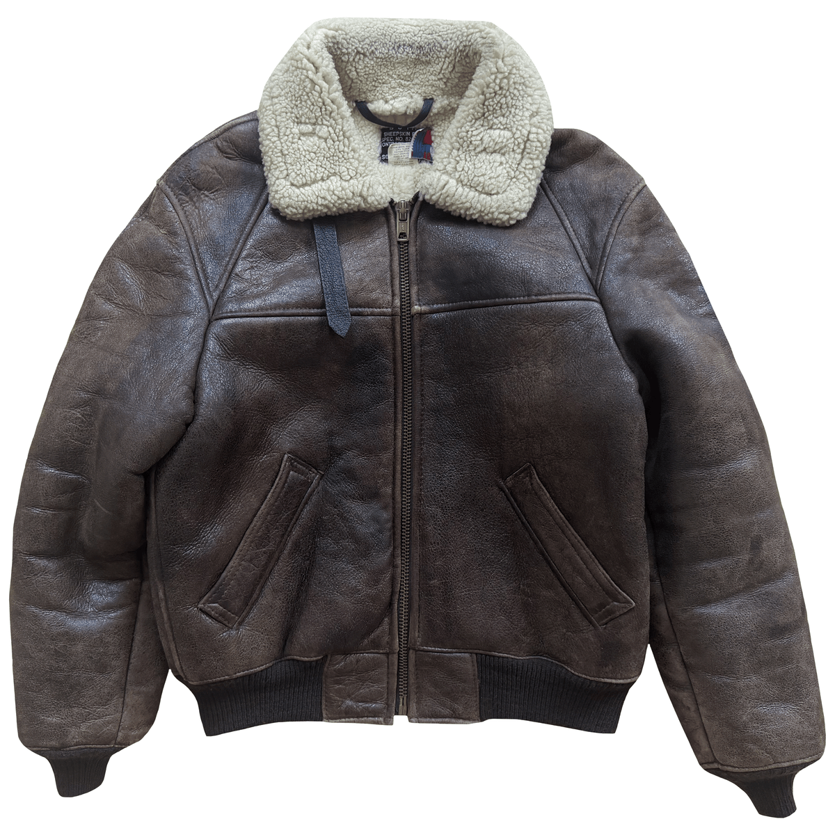 Schott B-6 Sheepskin Aviator Flight Jacket - M