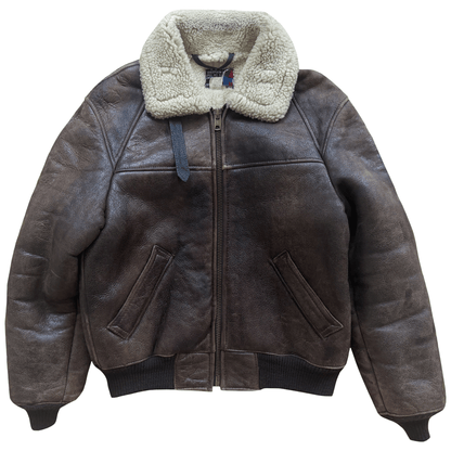 Schott B-6 Sheepskin Aviator Flight Jacket - M