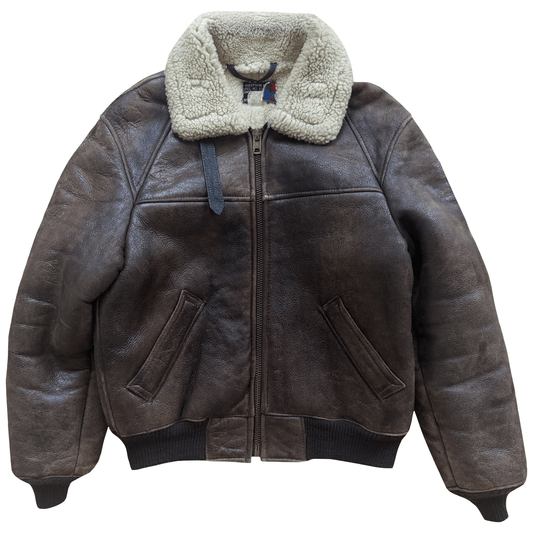 Schott B-6 Sheepskin Aviator Flight Jacket - M