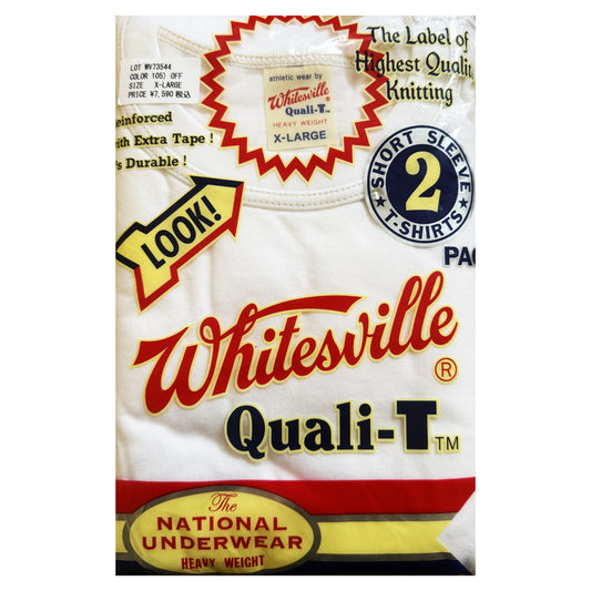 Whitesville Quali-T 2 Pack T-Shirt White Heavyweight - XL