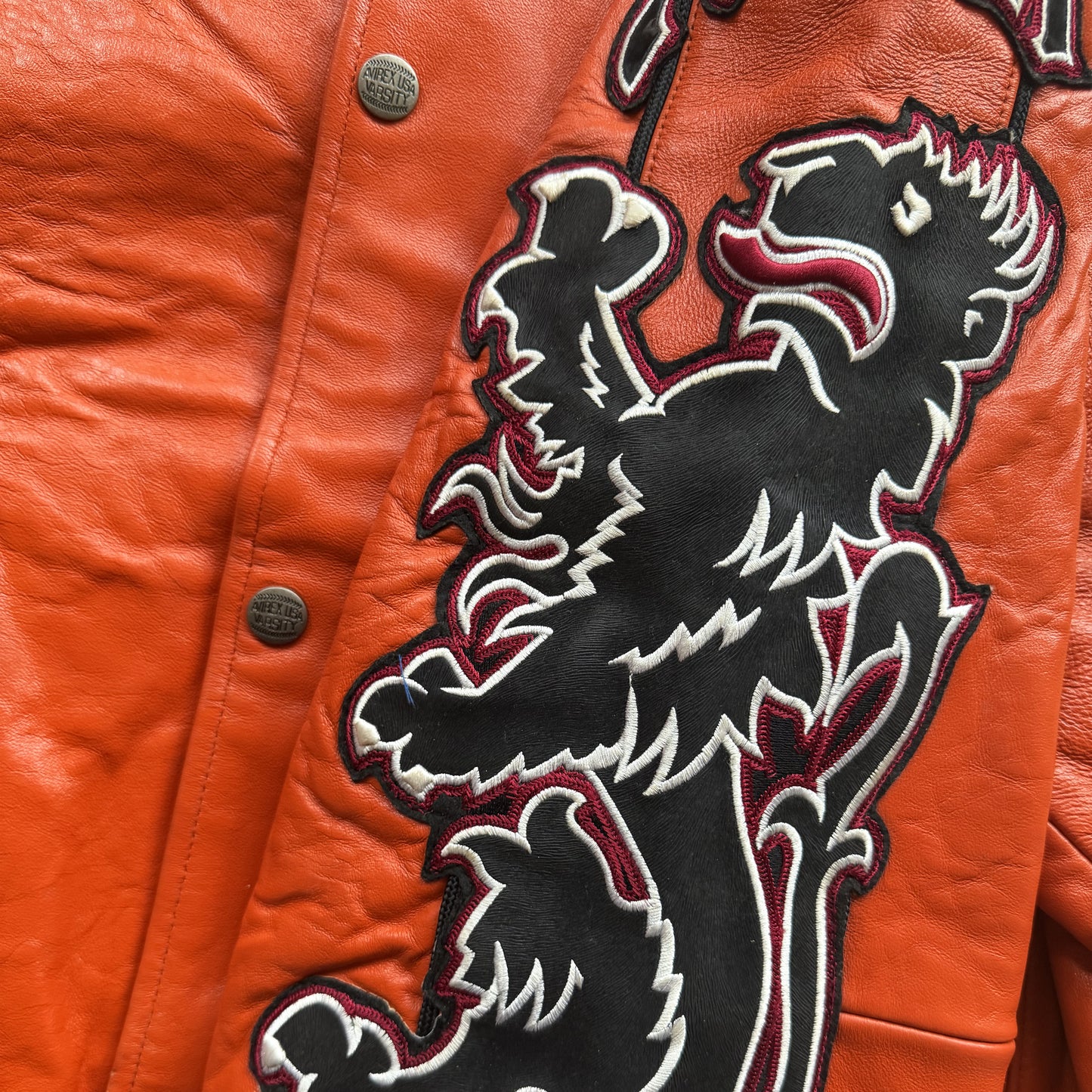 Avirex 'New York Lions' Leather Varsity Jacket - XL