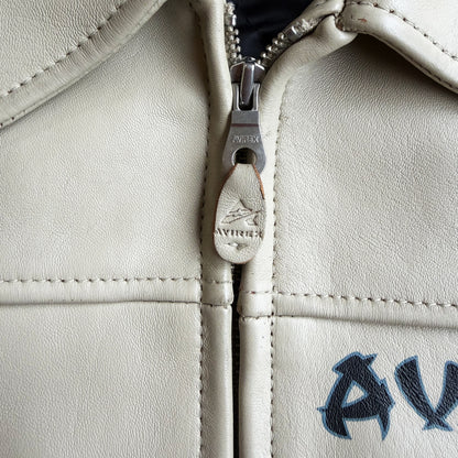 Avirex Hand Painted Snake & Dragon Leather Jacket - XL