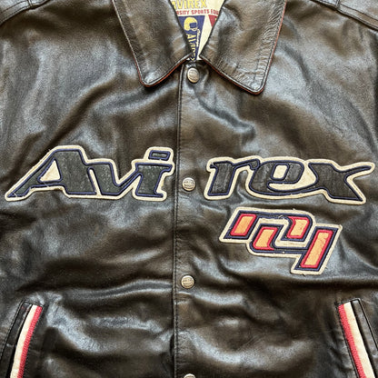 Avirex All Star Goalers Leather Varsity Jacket - M