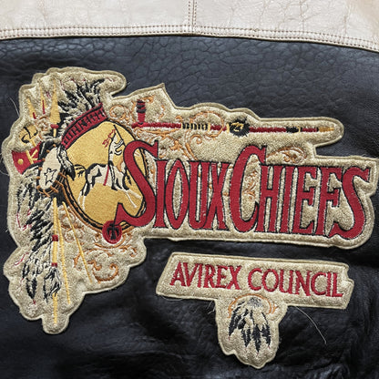 Avirex 'Sioux Chiefs' Leather Varsity Jacket - M