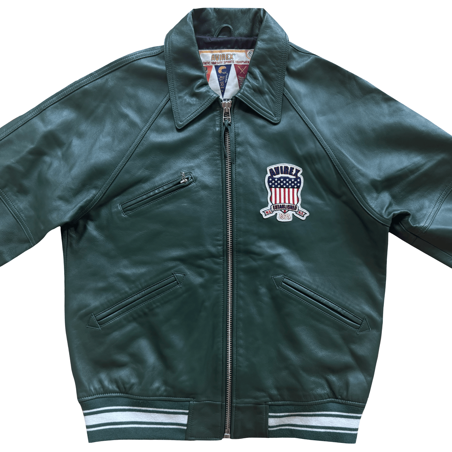 Avirex USA Signature Leather Varsity Jacket - L