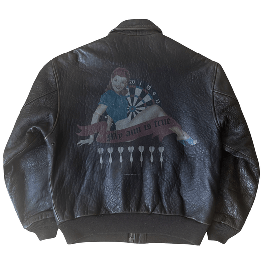 Avirex 'My Aim Is True' 1989 A2 Leather Flight Jacket - M / L