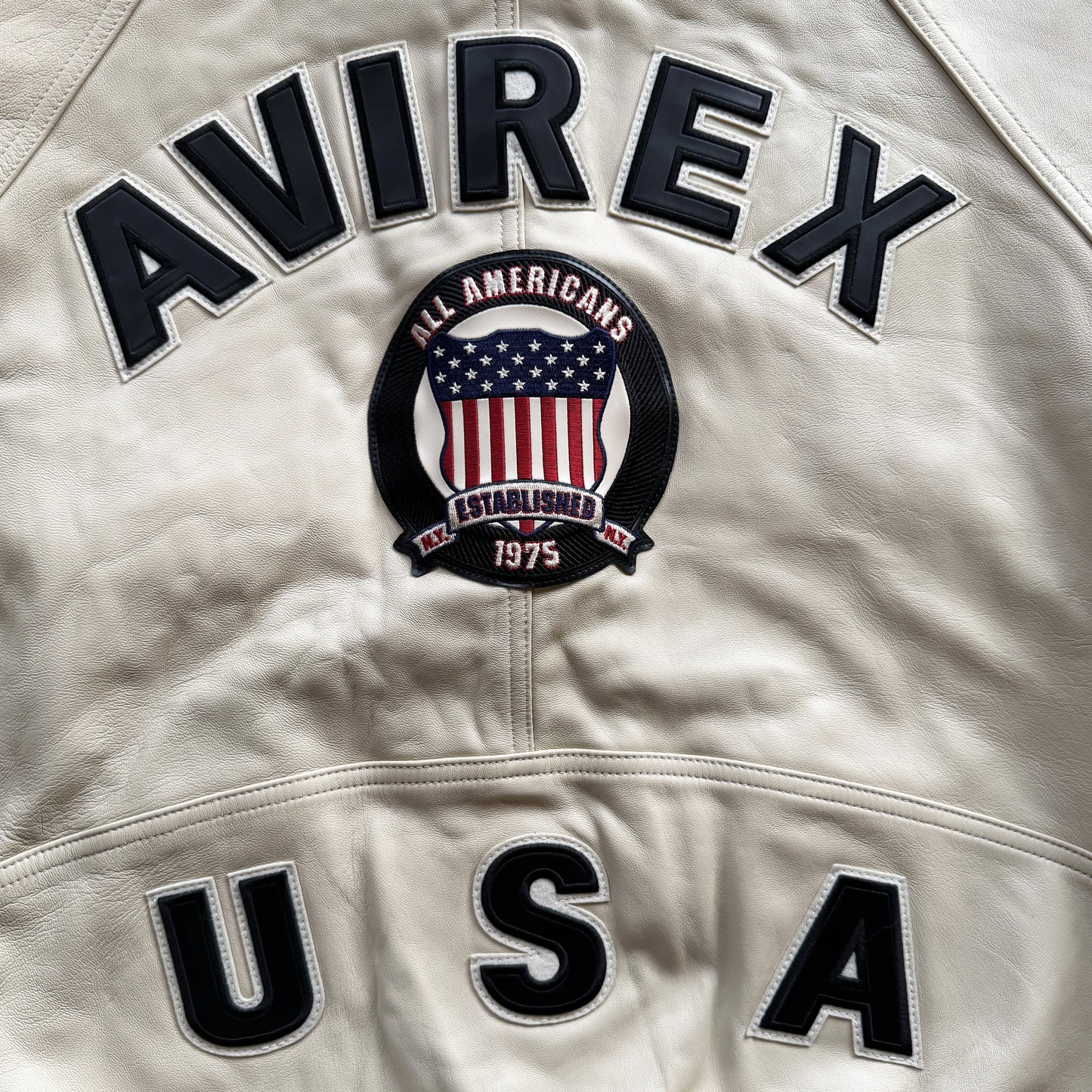 Avirex USA 'Icon' Leather Varsity Jacket - XL