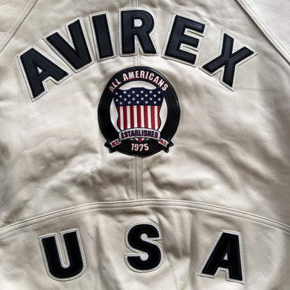 Avirex USA 'Icon' Leather Varsity Jacket - XL