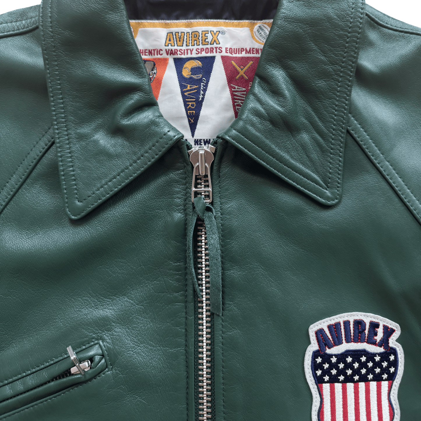 Avirex USA Signature Leather Varsity Jacket - L