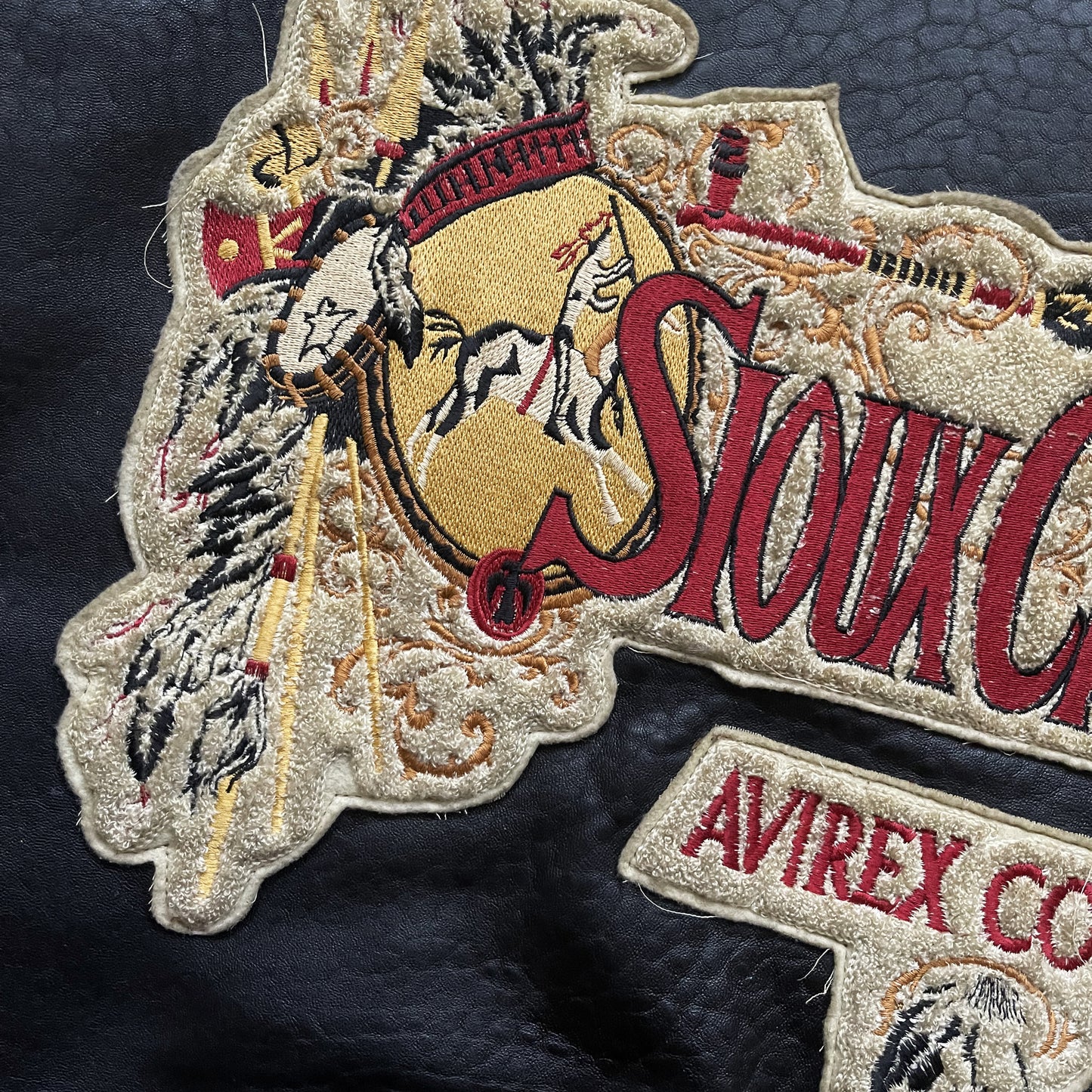 Avirex 'Sioux Chiefs' Leather Varsity Jacket - M