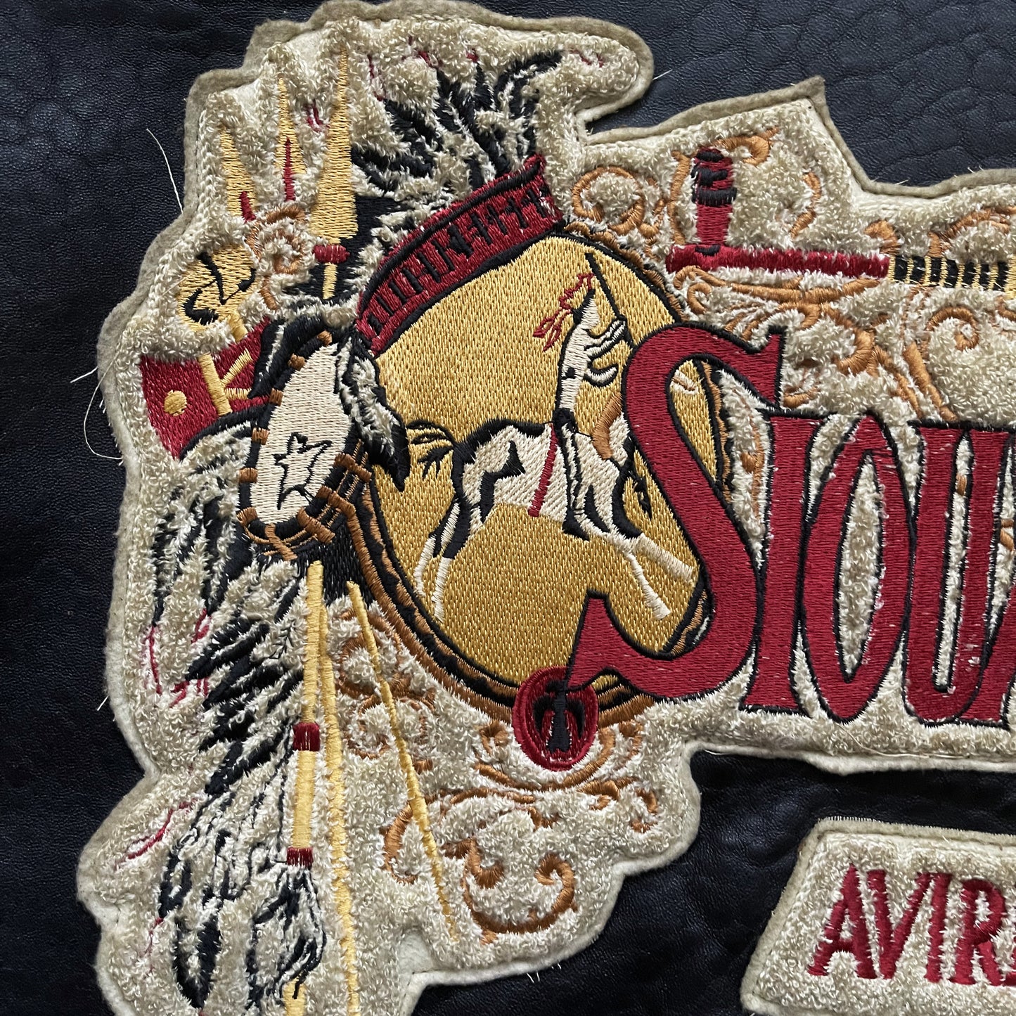 Avirex 'Sioux Chiefs' Leather Varsity Jacket - M