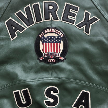 Avirex USA Signature Leather Varsity Jacket - L