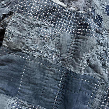 Indigo Boro Sashiko Distressed Denim Trucker Jacket - XL