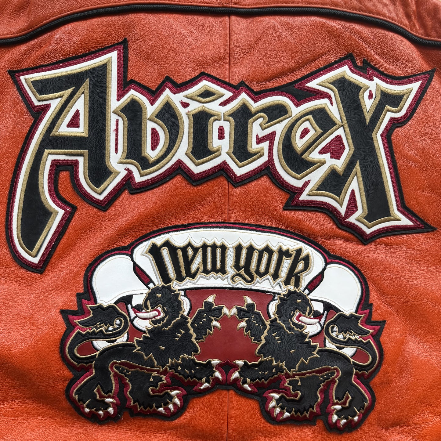 Avirex 'New York Lions' Leather Varsity Jacket - XL