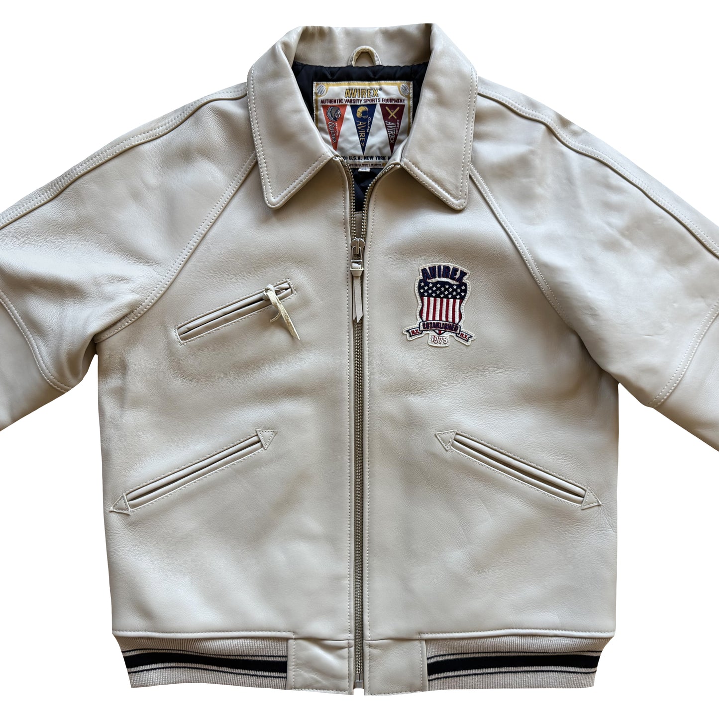 Avirex USA 'Icon' Leather Varsity Jacket - XL