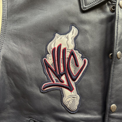 Avirex New York Leather Varsity Jacket - M