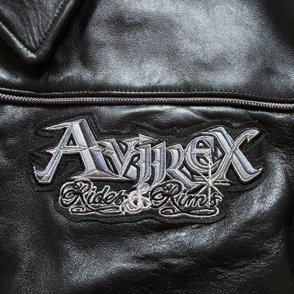 Avirex 'Rides & Rims' Leather Varsity Jacket - L