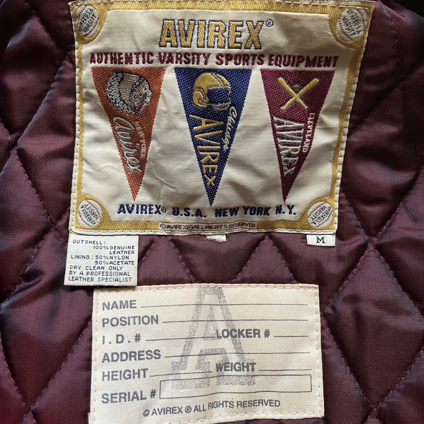 Avirex 'Sioux Chiefs' Leather Varsity Jacket - M